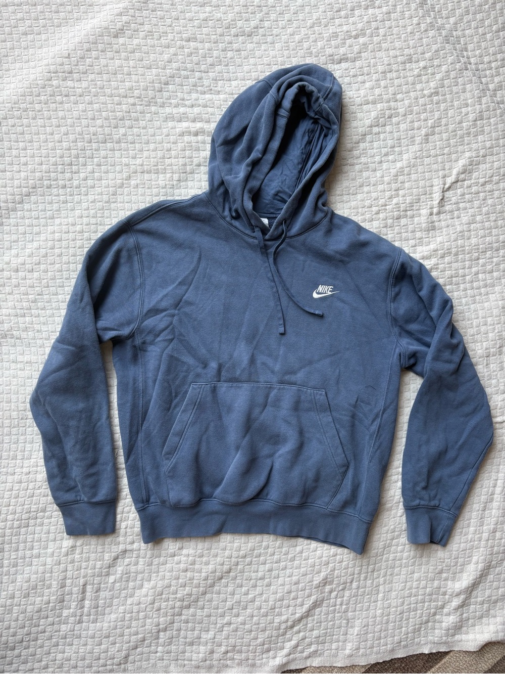 Nike Blue Men's Pullover Hoodie with Small Logo